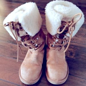 Ugg Australia Tan Lace Up Boots Size 7